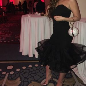 Black Mermaid ruffle bottom dress